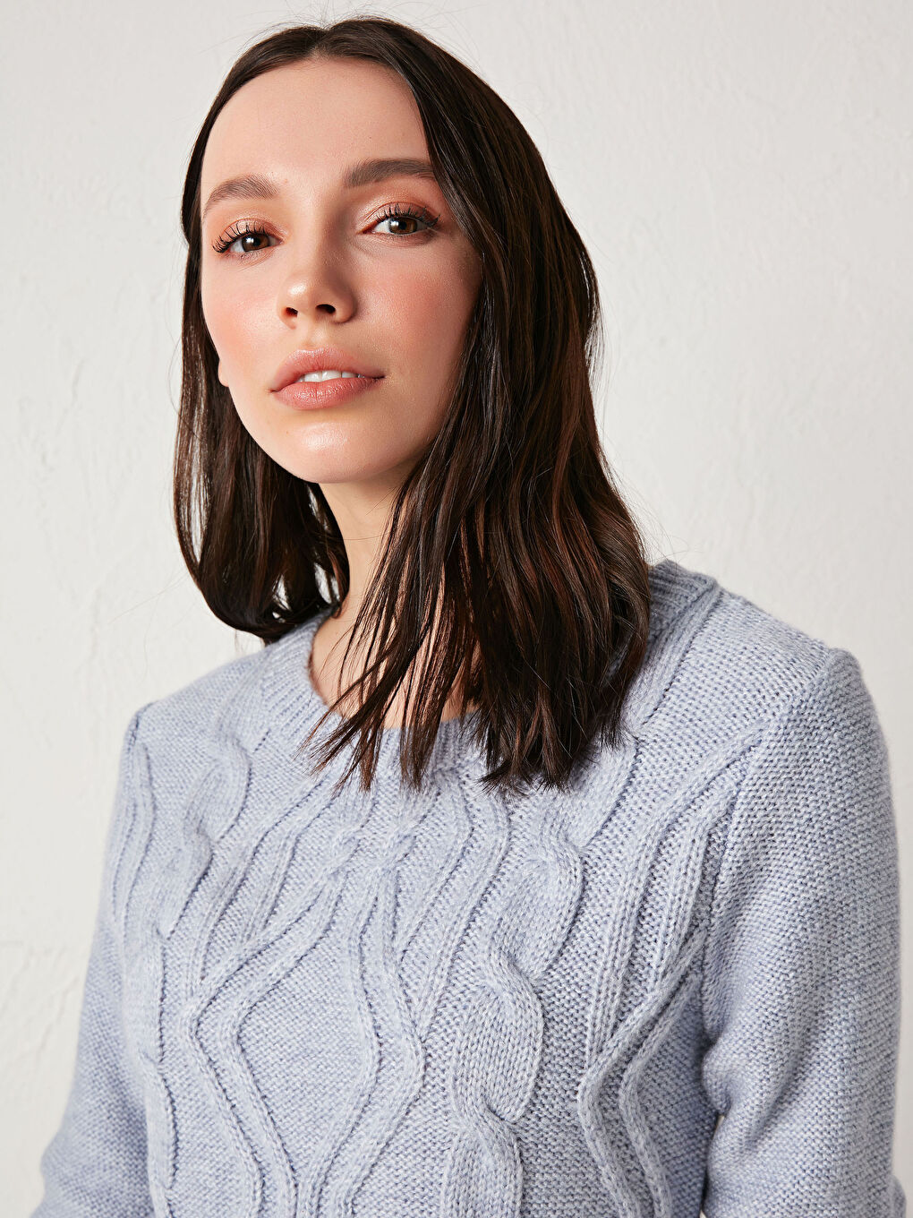 Crew Neck Acrylic Tricot Jumper