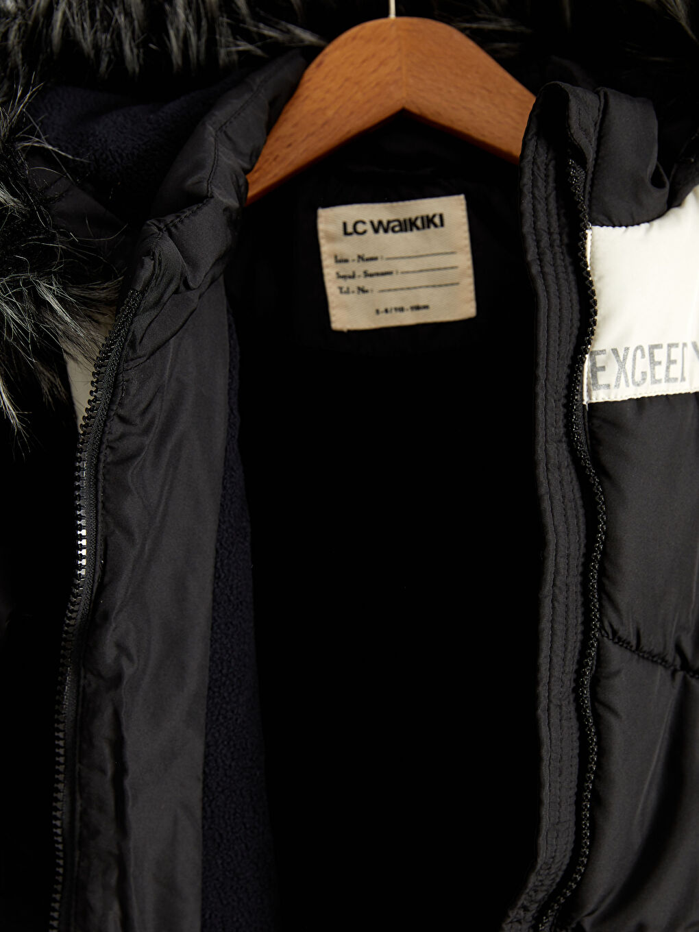 Теплое пальто с капюшоном для девочек-3