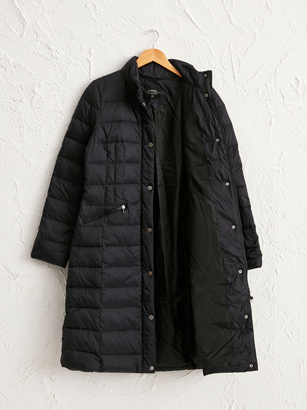 بالطو بياقة بتفاصيل ريش البط-1