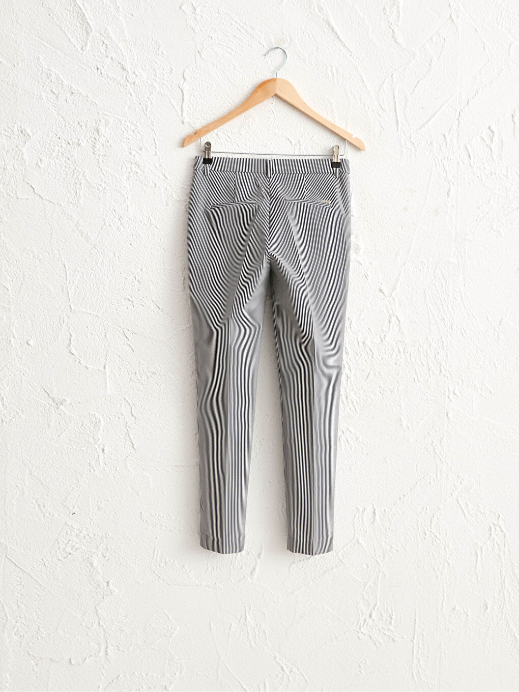 Pantaloni Slim Vărgați Lungime Până La Gleznă-1