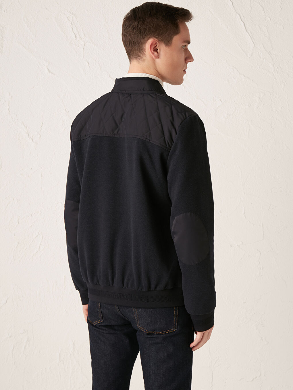 جاكيت بومبر للرجال بياقة مستقيمة-5