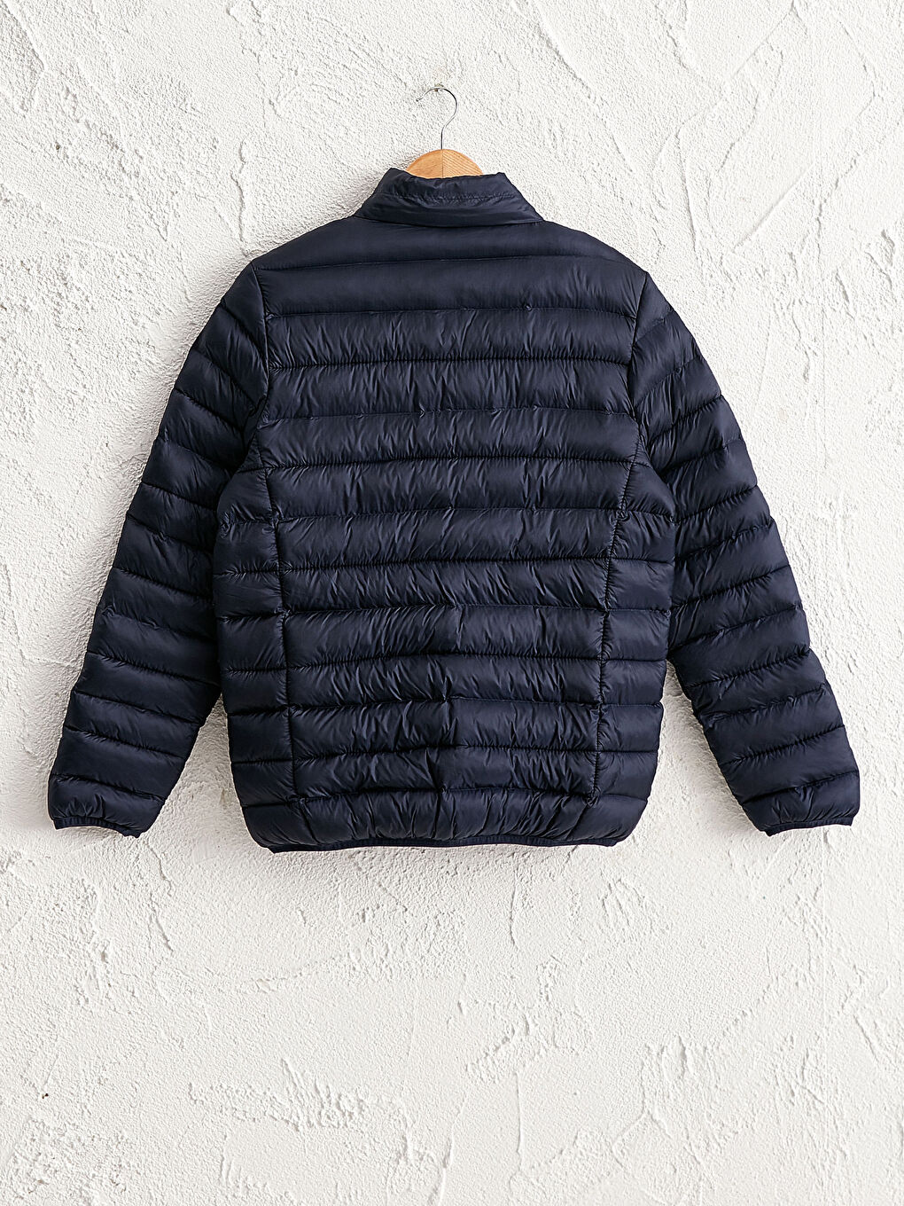 Lacivert Dik Yaka Erkek Şişme Mont-7