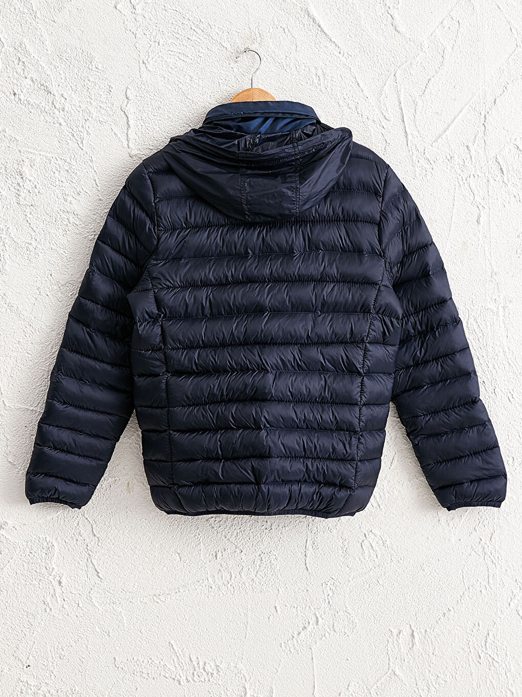 Lacivert Dik Yaka Erkek Şişme Mont-8