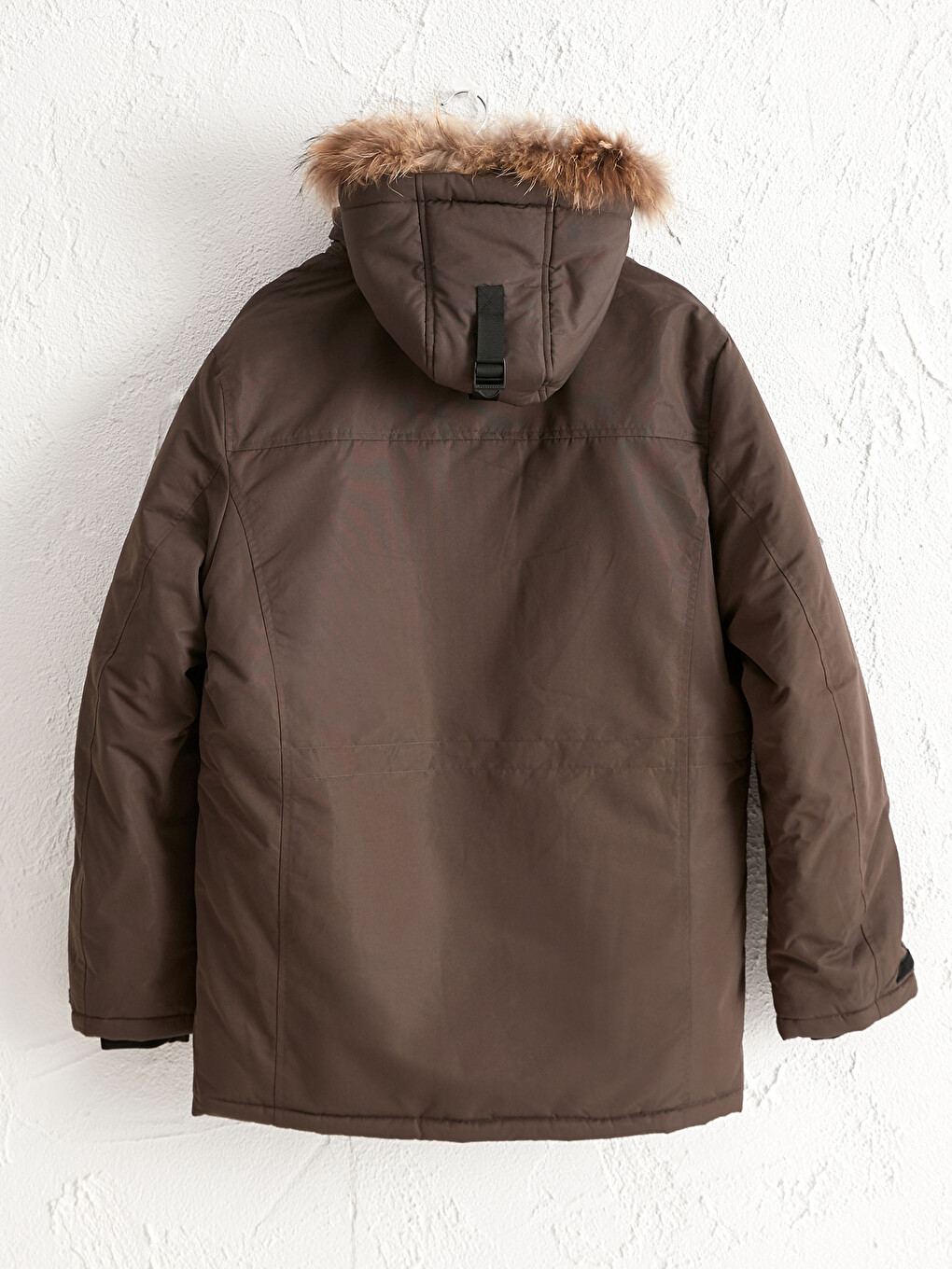 Comfortable Fit Fur Parka with Hood-3