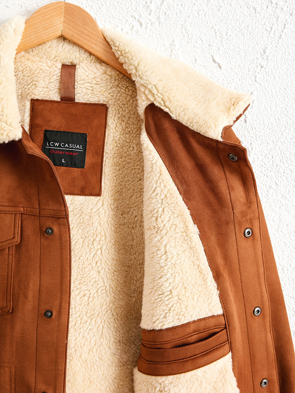 LC Waikiki Slim Fit Fur Collar Suede Men Coat -0W2025Z8-JJL