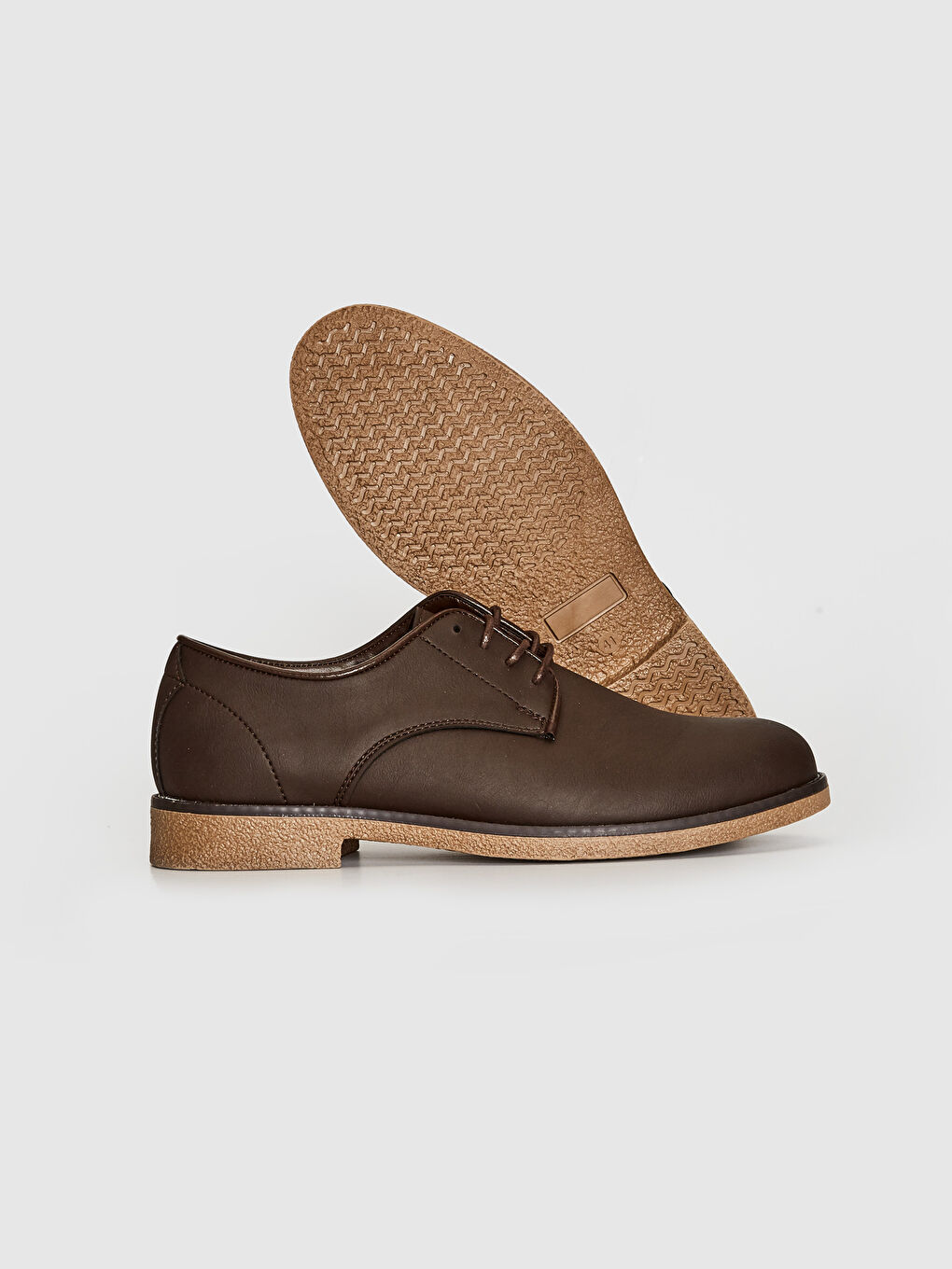 Kahverengi Erkek Klasik Derby Ayakkabı-3