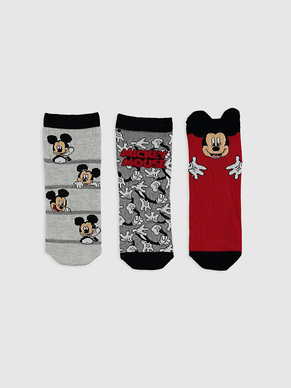 3-pack Boy’s Mickey Mouse Printed Ankle Socks-1
