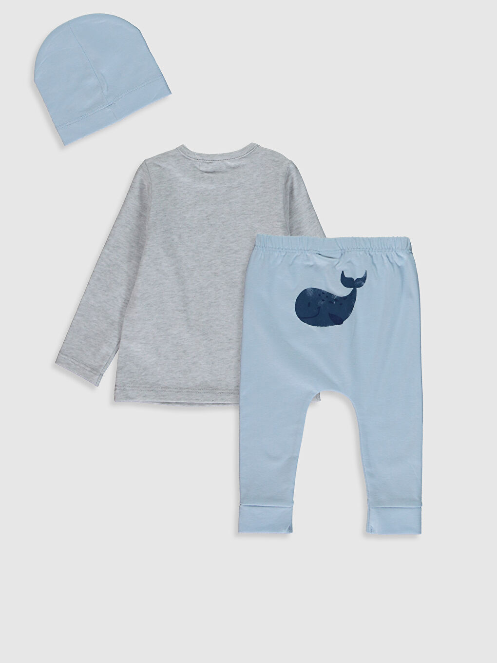 Beyaz Erkek Bebek Takım 3'lü-1