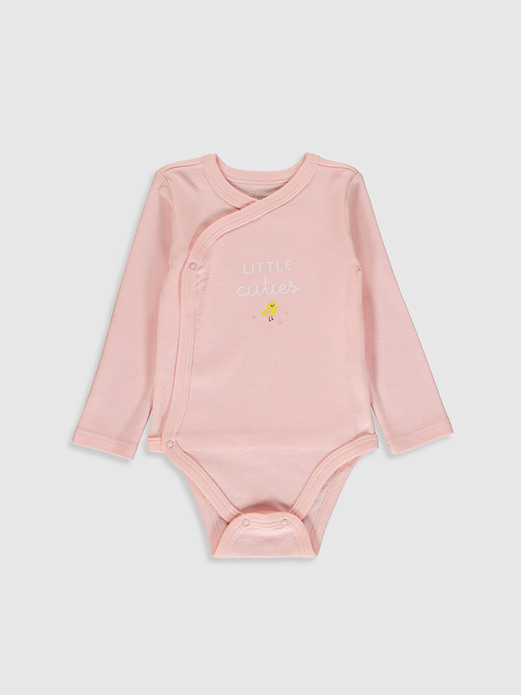 Ekru Kız Bebek Çıtçıtlı Body 2'li-2