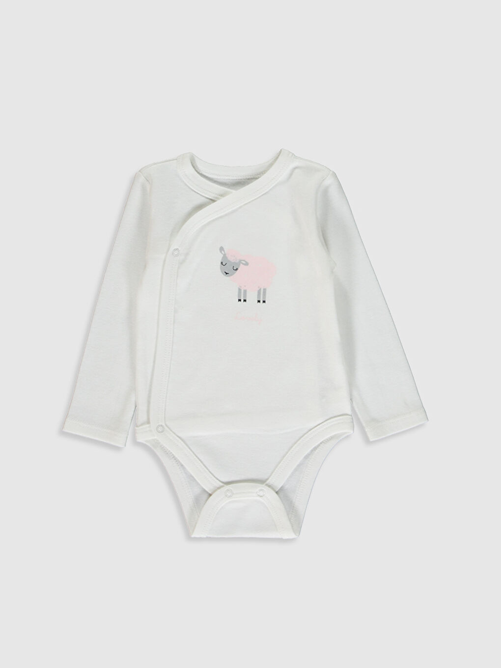 Ekru Kız Bebek Çıtçıtlı Body 2'li-3