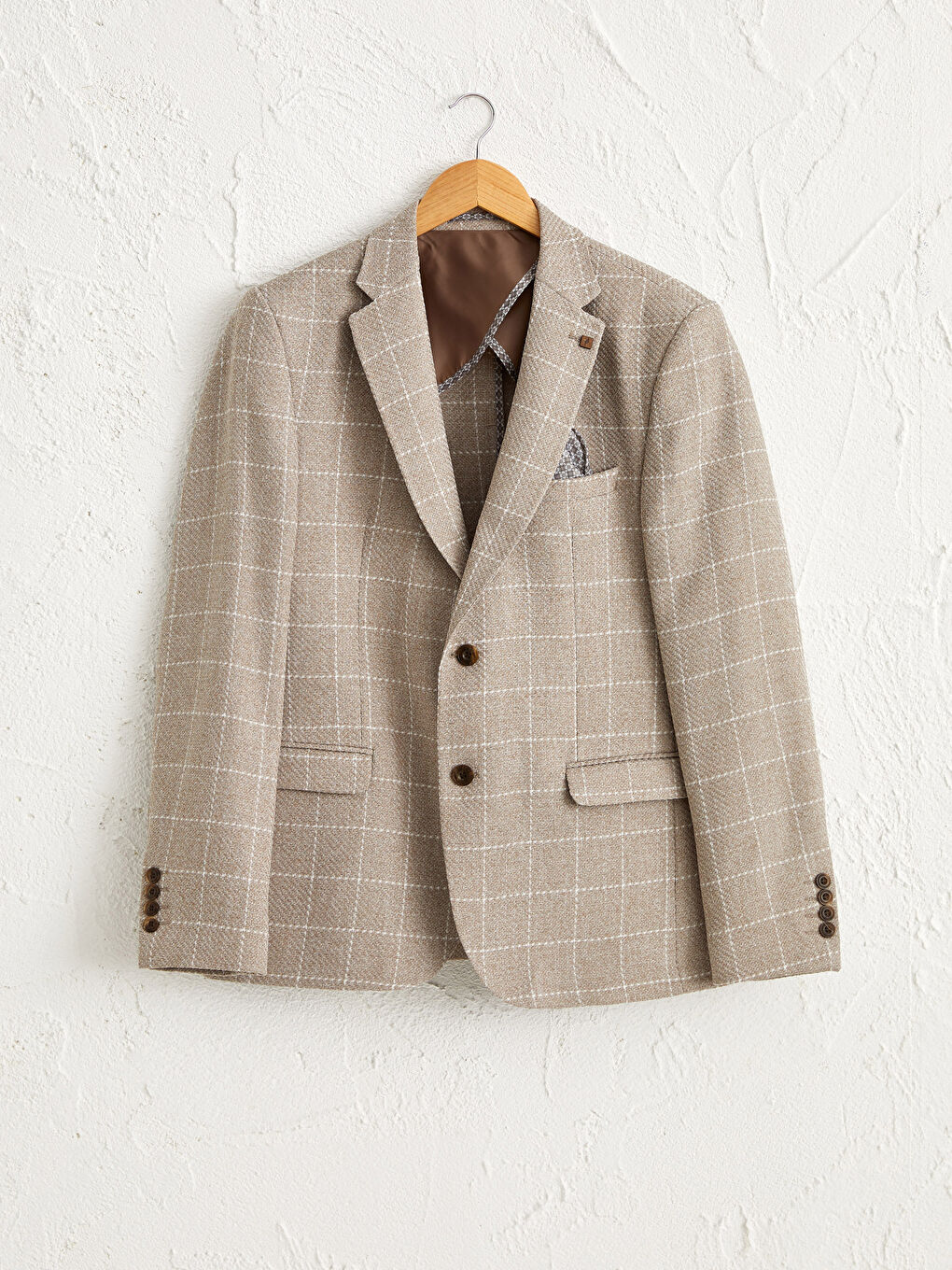 Карирано сако със стандартна кройка