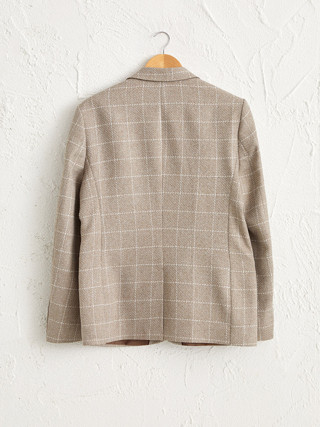 Карирано сако със стандартна кройка-1