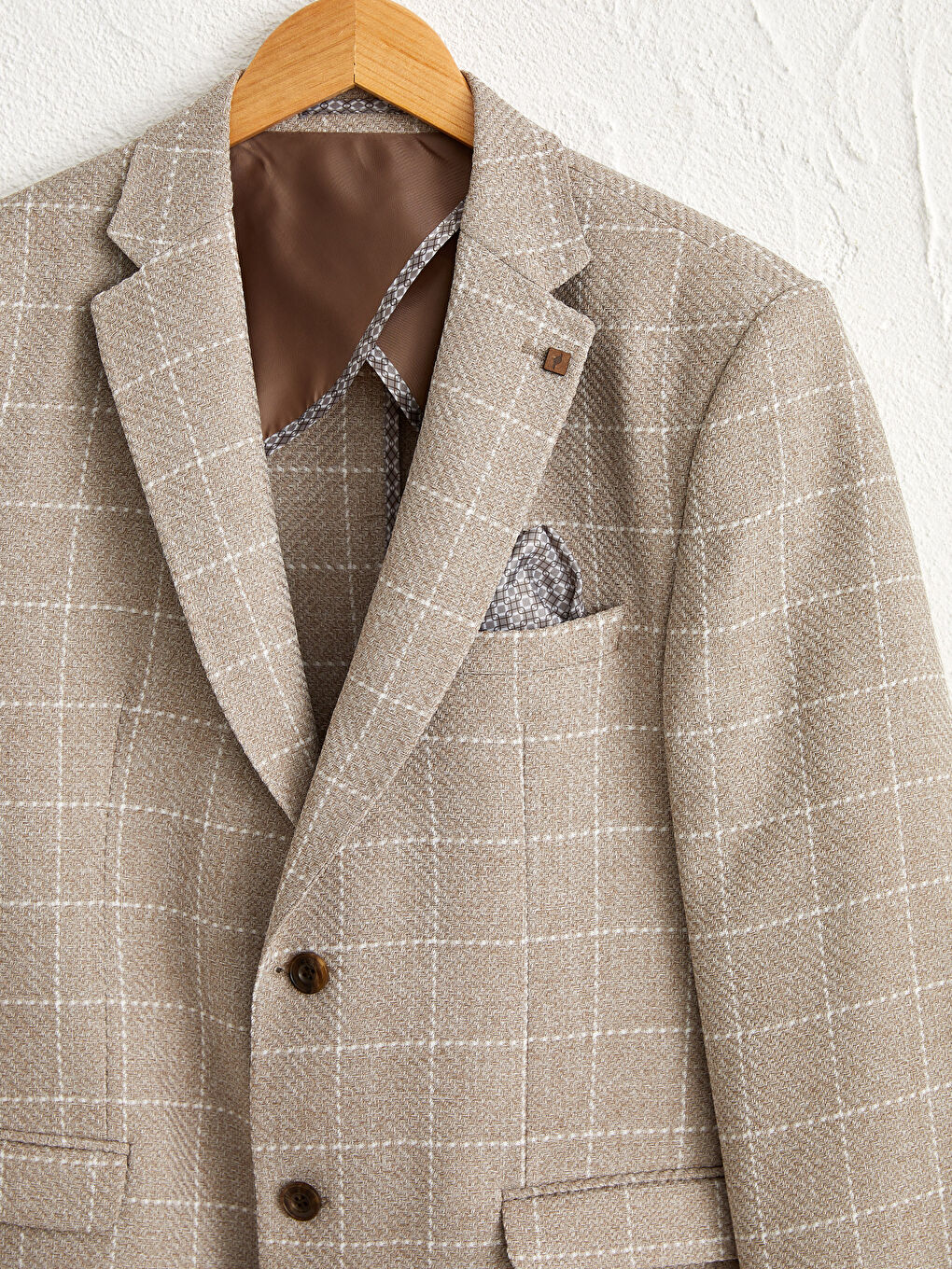 Карирано сако със стандартна кройка-2