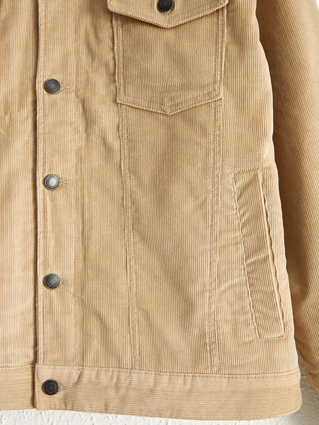 Velvet Coat with Plush Fur Collar-5