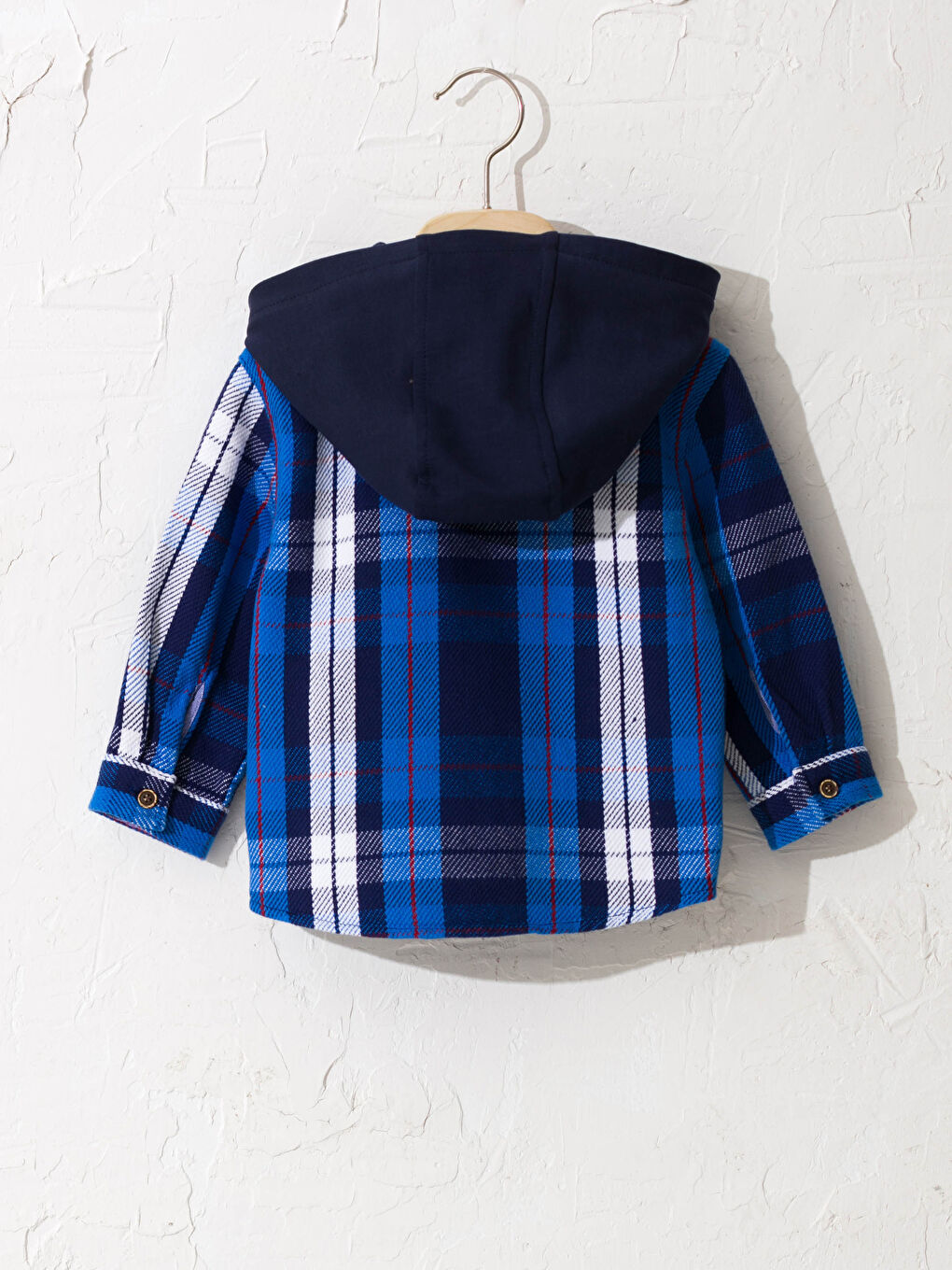 Рубашка в клетку с капюшоном для малыша мальчика-3