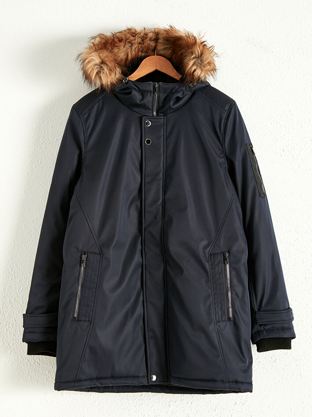 Slim Fit Heavy Parka with Hood