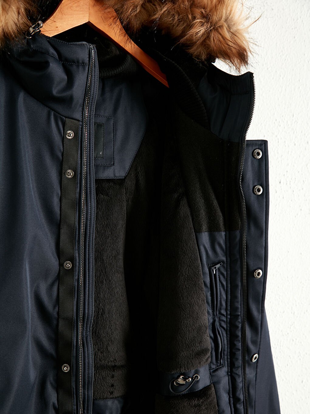 Slim Fit Heavy Parka with Hood-1