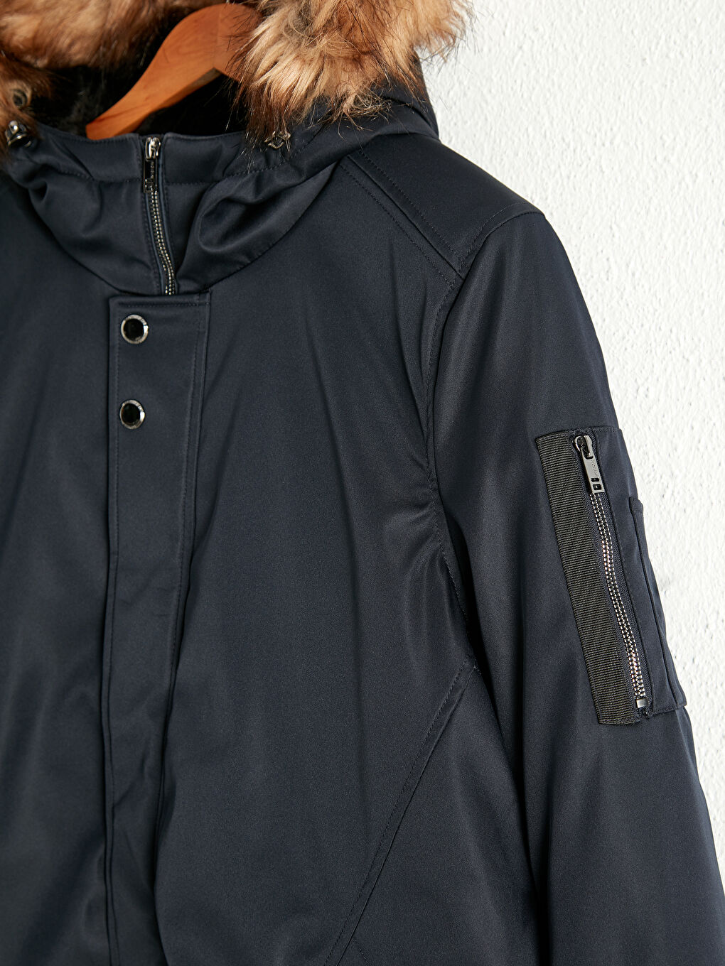 Slim Fit Heavy Parka with Hood-2