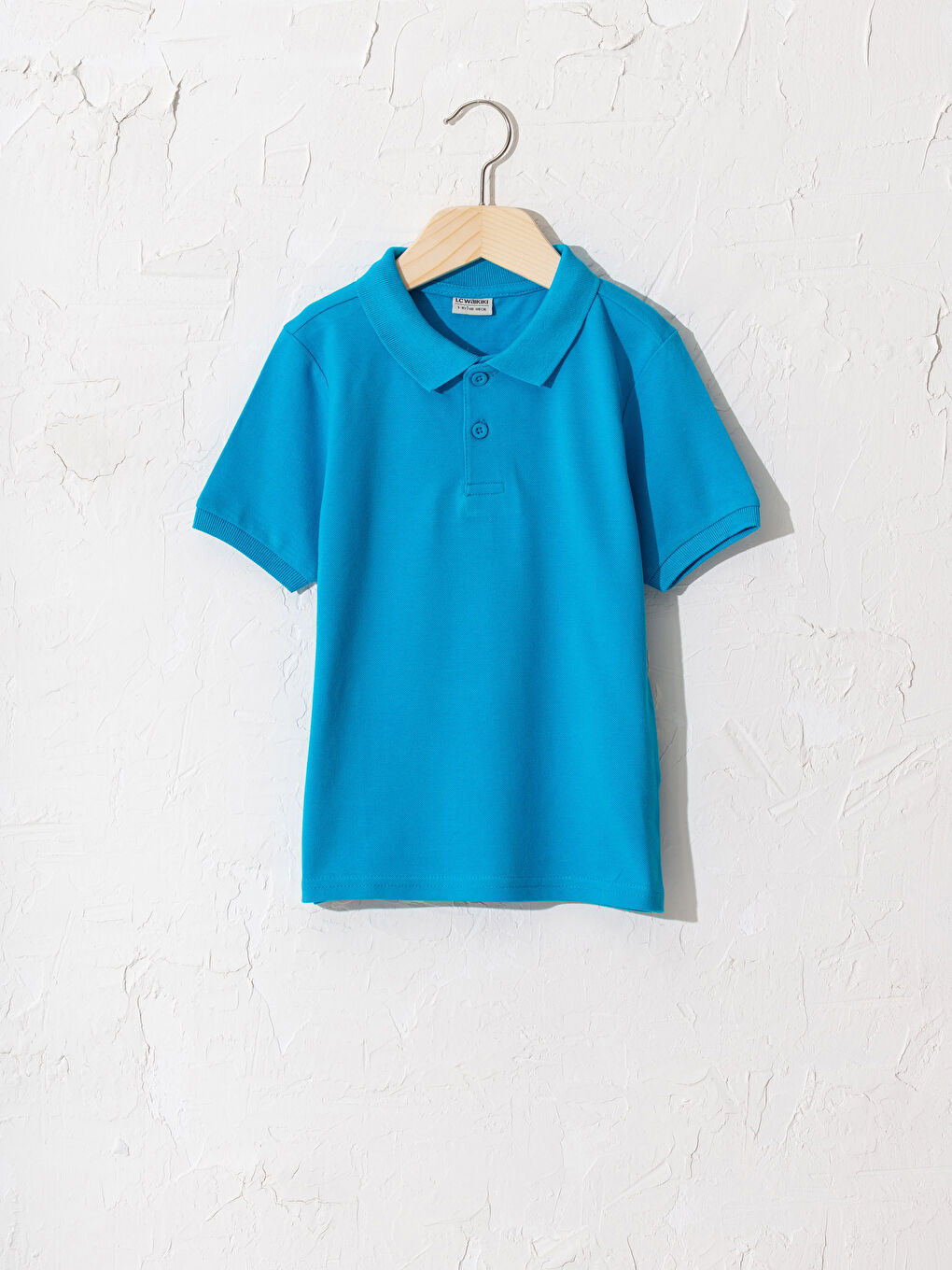 Turkuaz Erkek Çocuk Polo Yaka Pamuklu Basic Tişört