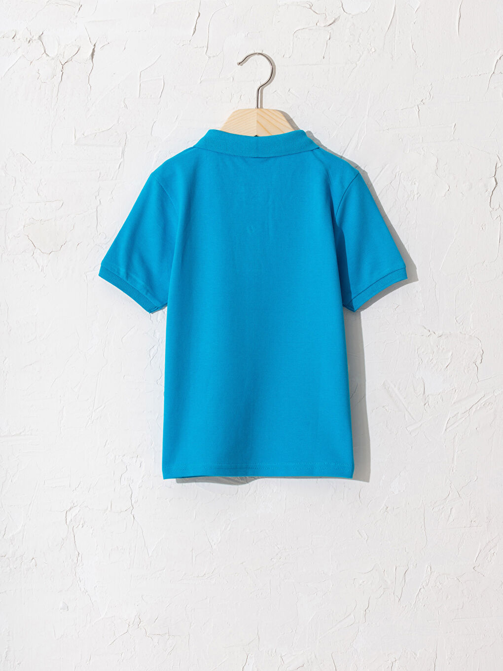 Turkuaz Erkek Çocuk Polo Yaka Pamuklu Basic Tişört-1