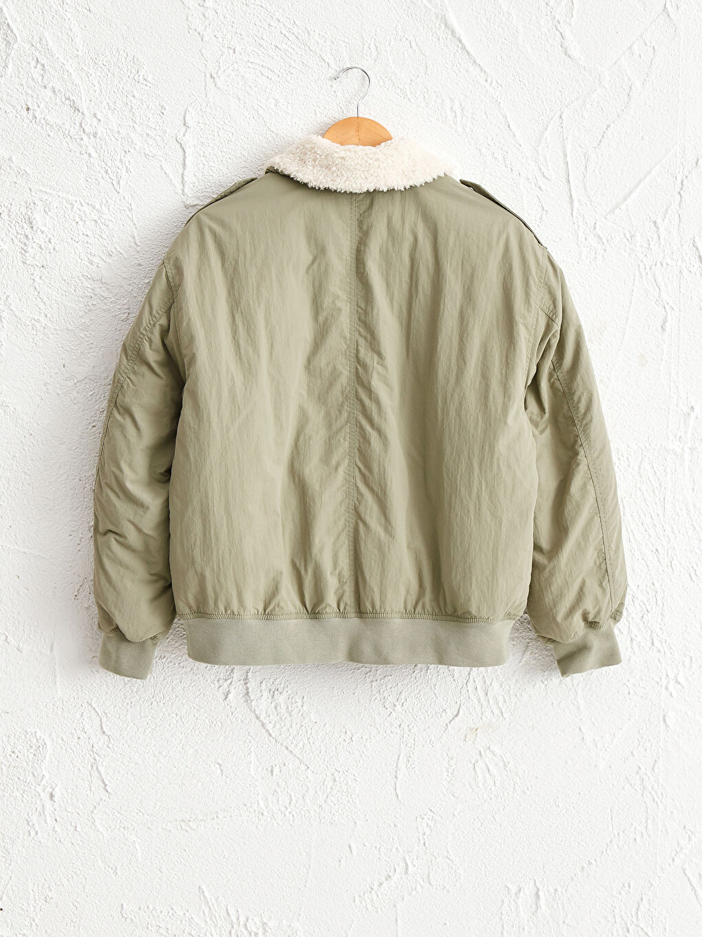 بالطو بسحاب بياقة فرو-1