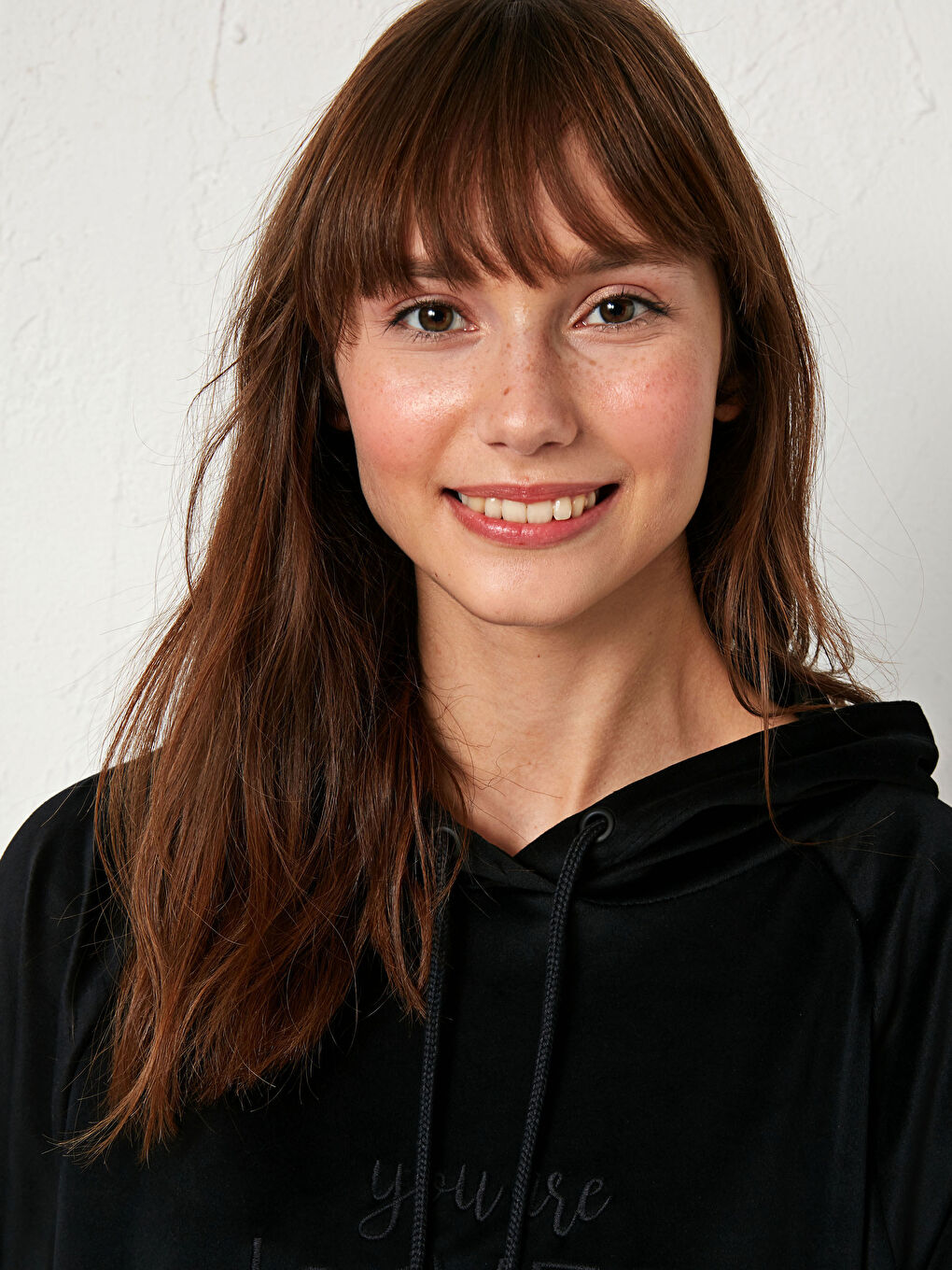 Letter Embroidery Velvet Pyjamas Top with Hood-1