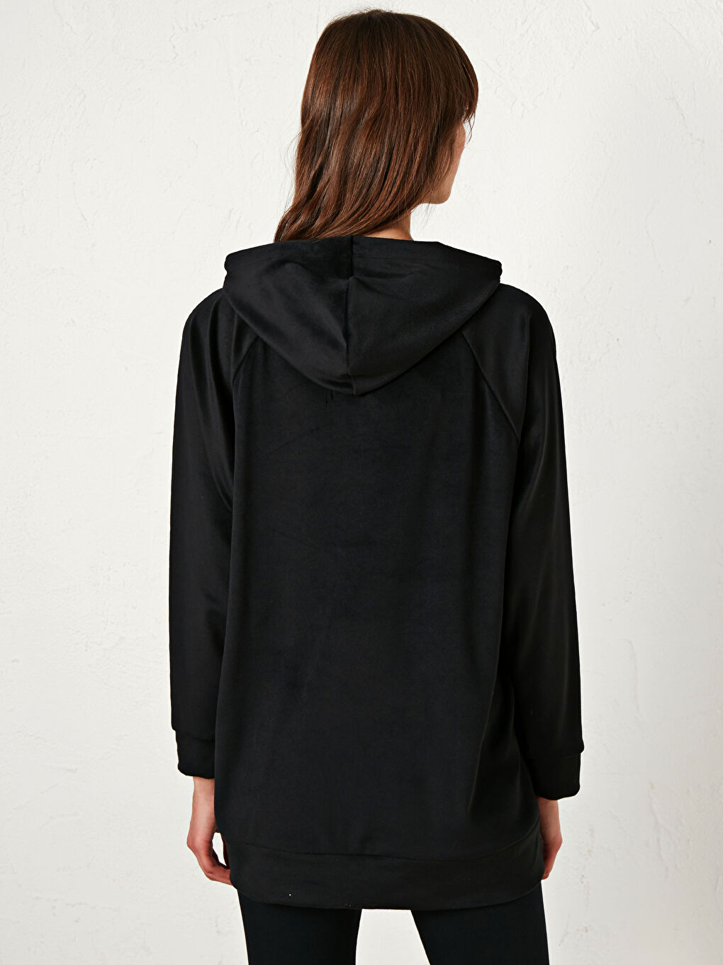 Letter Embroidery Velvet Pyjamas Top with Hood-5