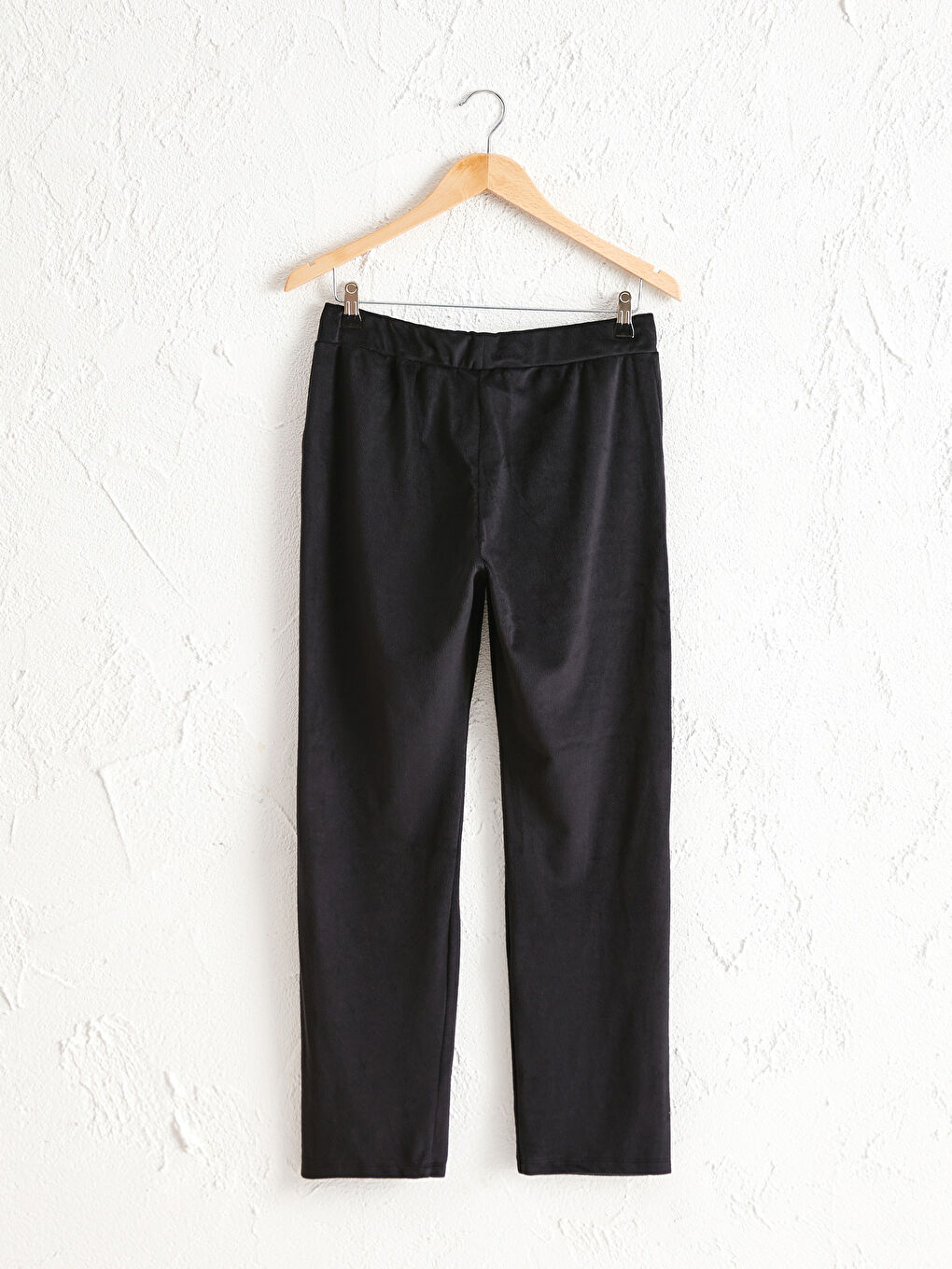 Siyah Kadife Kadın Kadife Pijama Alt-1