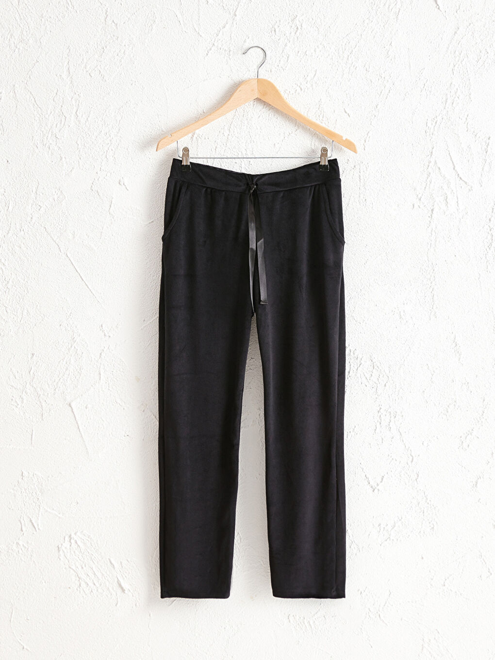 Siyah Kadife Kadın Kadife Pijama Alt