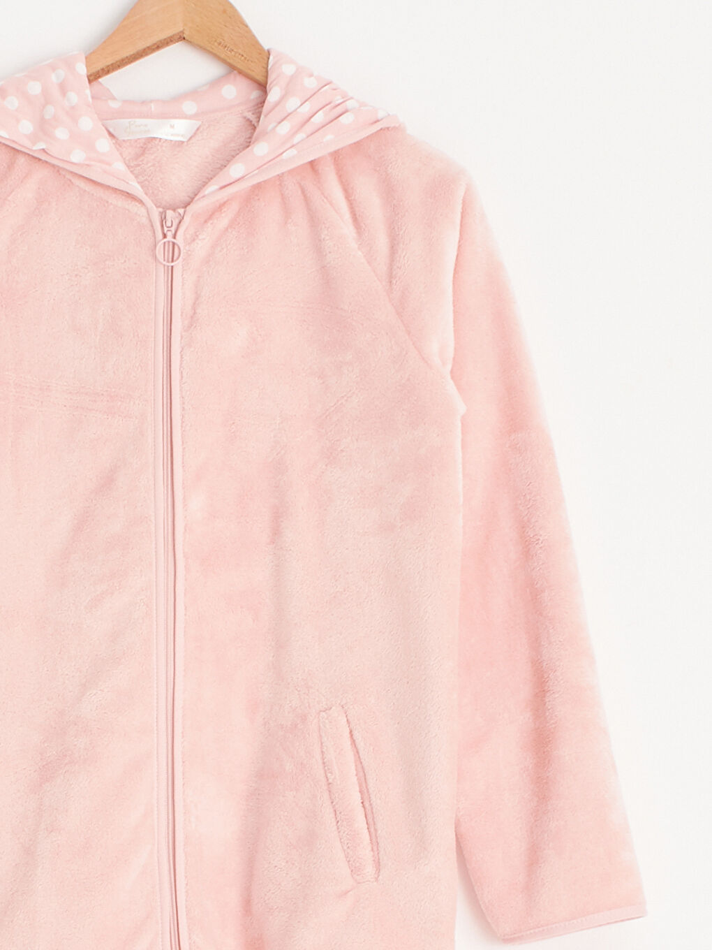 Plüsch Morgenmantel mit Kapuze-2