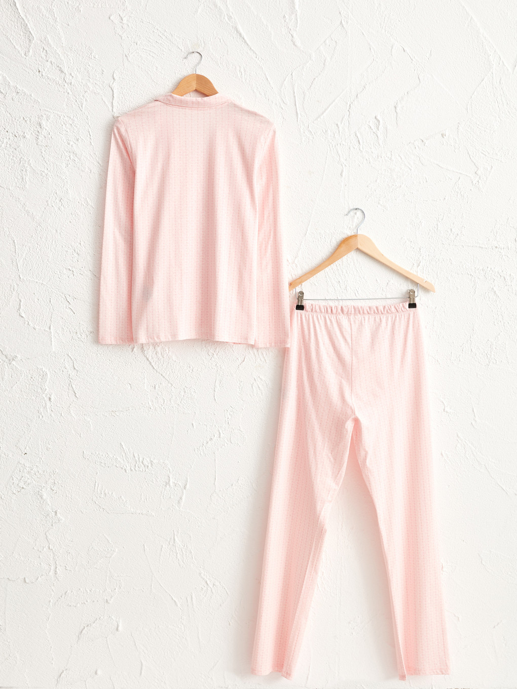 Pembe Puantiyeli Pamuklu Pijama Takımı-1