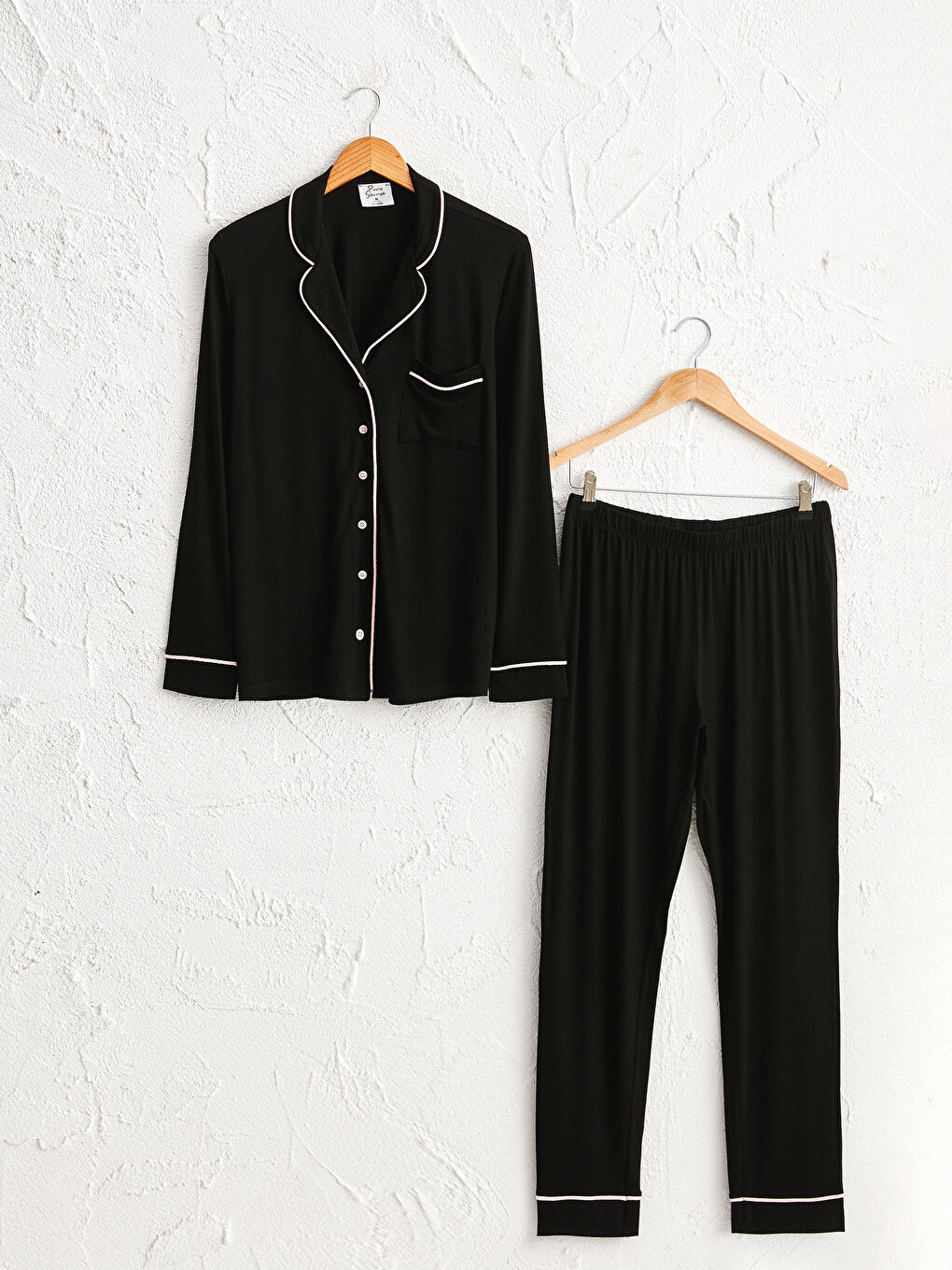 Collared Stripe Detailed Pyjamas Set