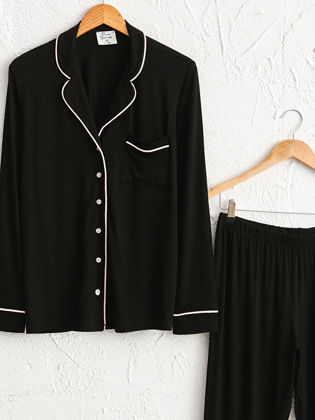 Collared Stripe Detailed Pyjamas Set-2