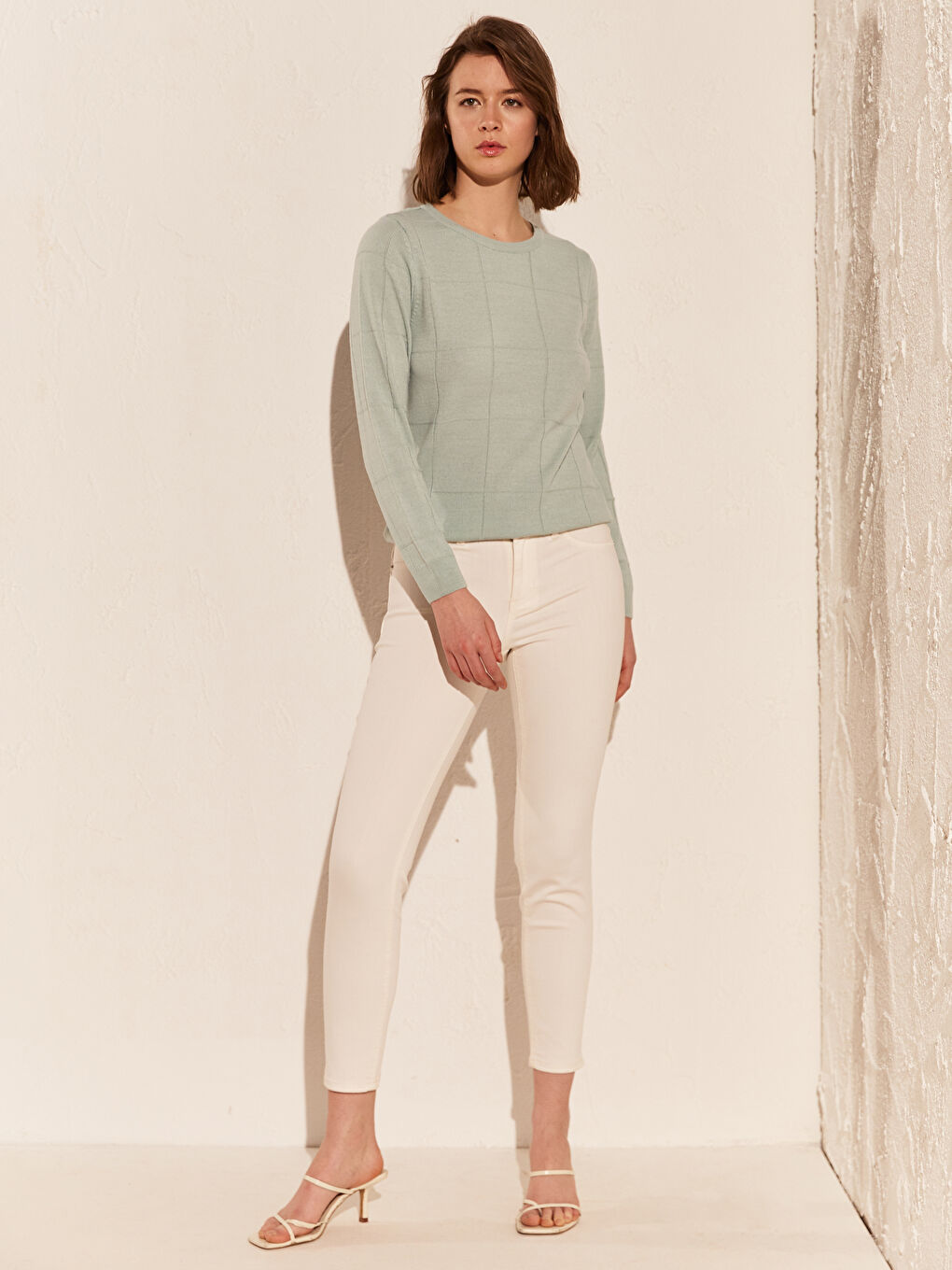 Pull-over léger en tricot à motifs-1