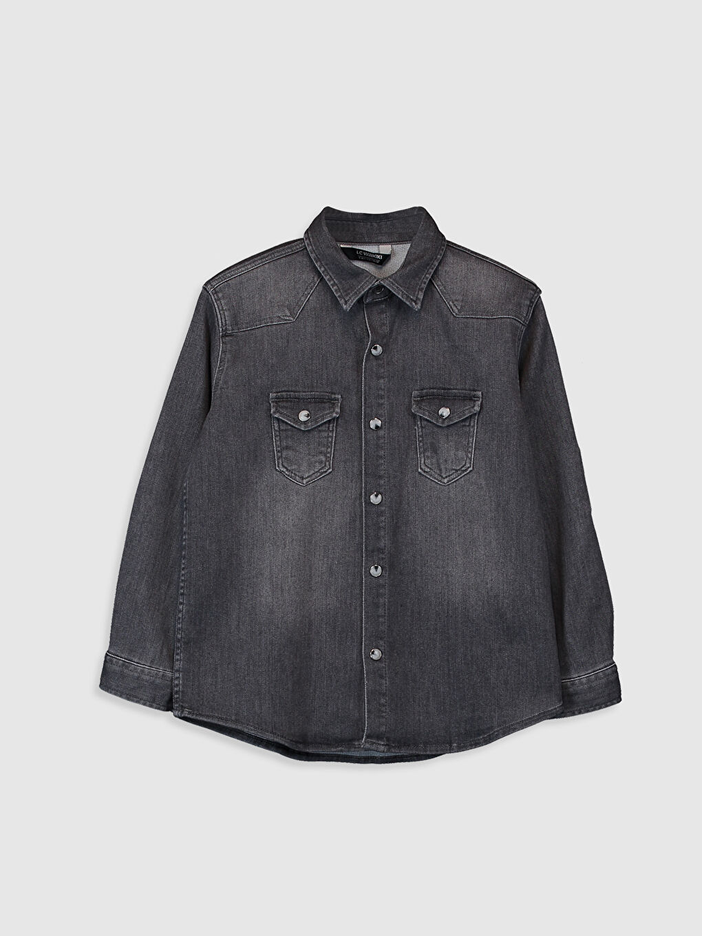 Gri Erkek Çocuk Jean Gömlek