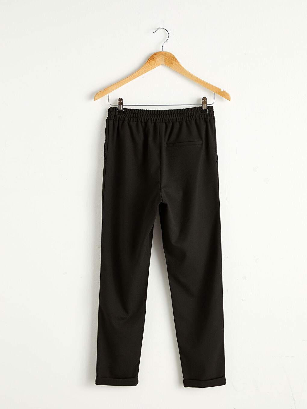 Elastic Waist Ankle Length Carrot Fit Trousers-1