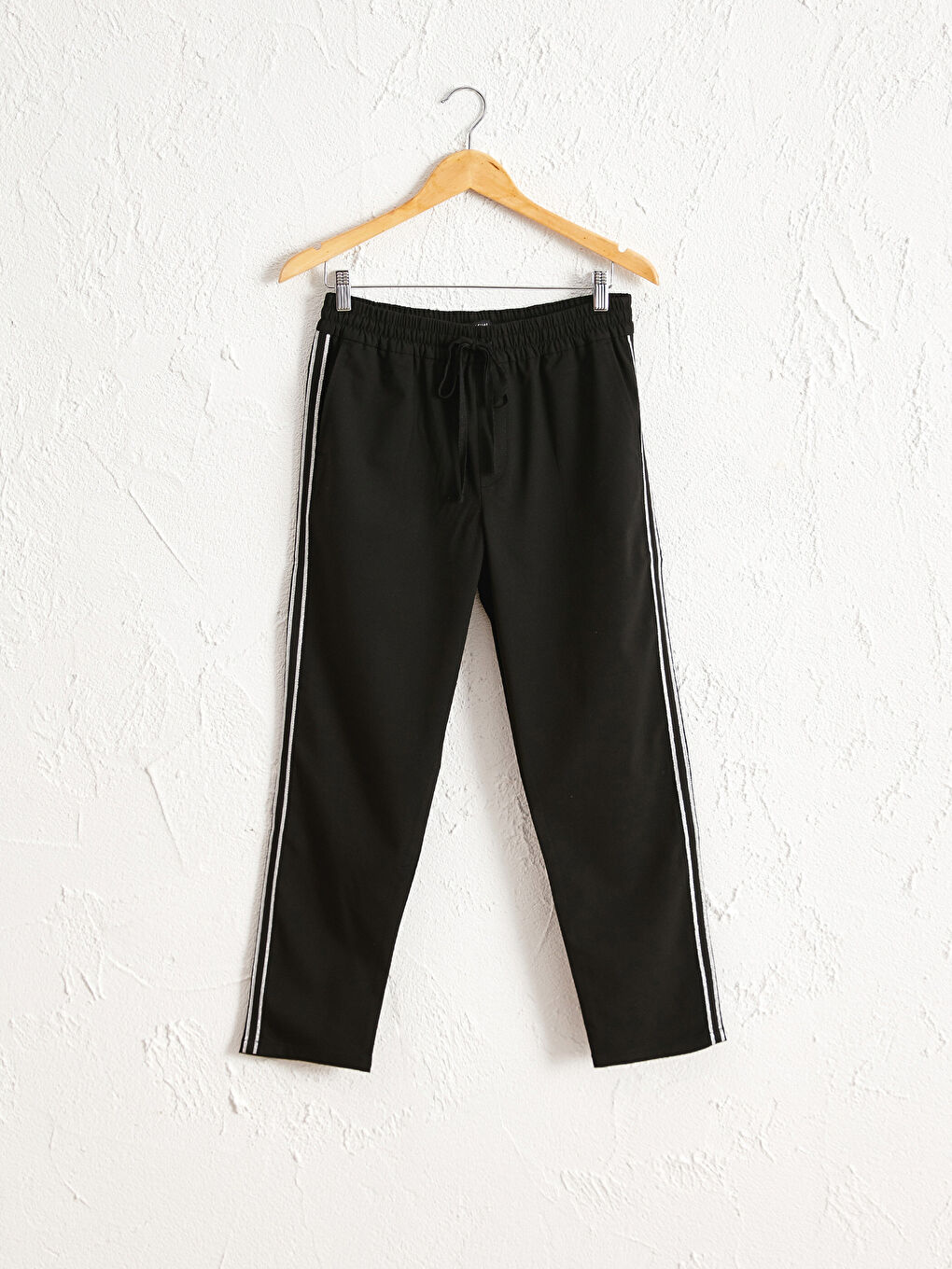 Elastic Waist Stripe Detailed Ankle Length Carrot Fit Trousers