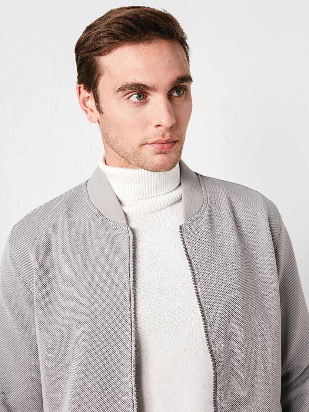 Standard Pattern College Collar Slim Men's Coat-1