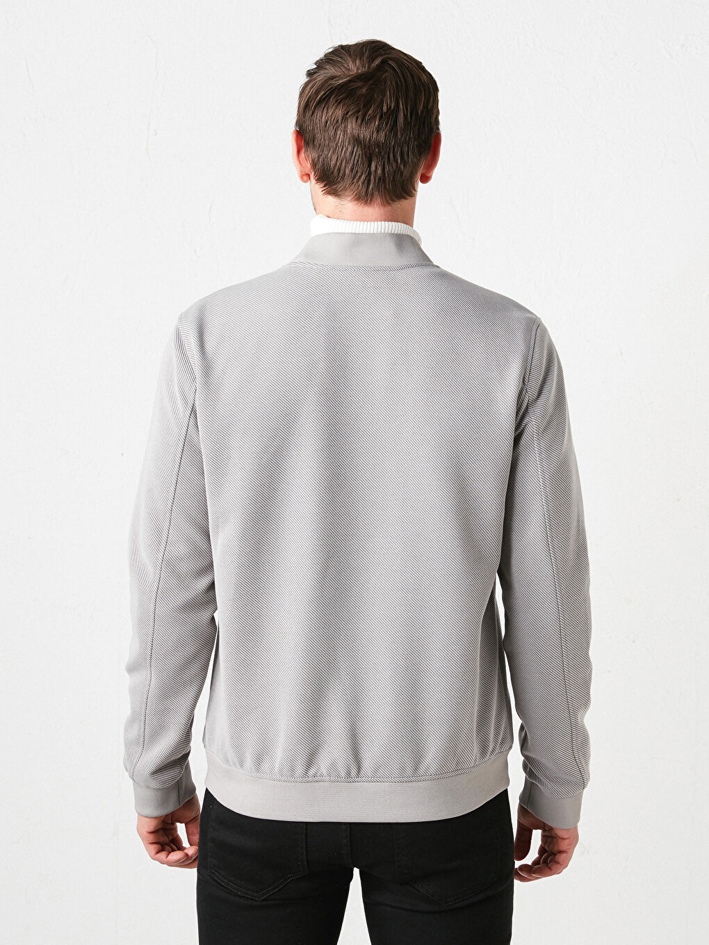 Standard Pattern College Collar Slim Men's Coat-5