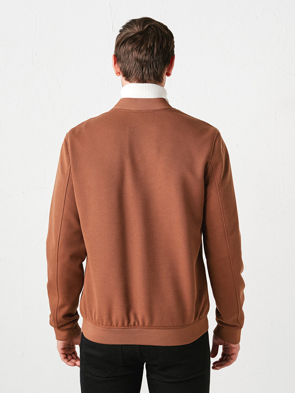 Manteau Slim pour Hommes à Motif Standard avec Col Université-5