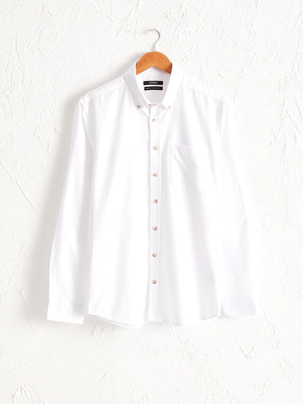 Beyaz Regular Fit Uzun Kollu Oxford Gömlek