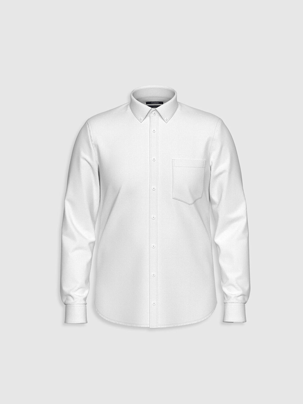 Beyaz Regular Fit Uzun Kollu Oxford Gömlek-1