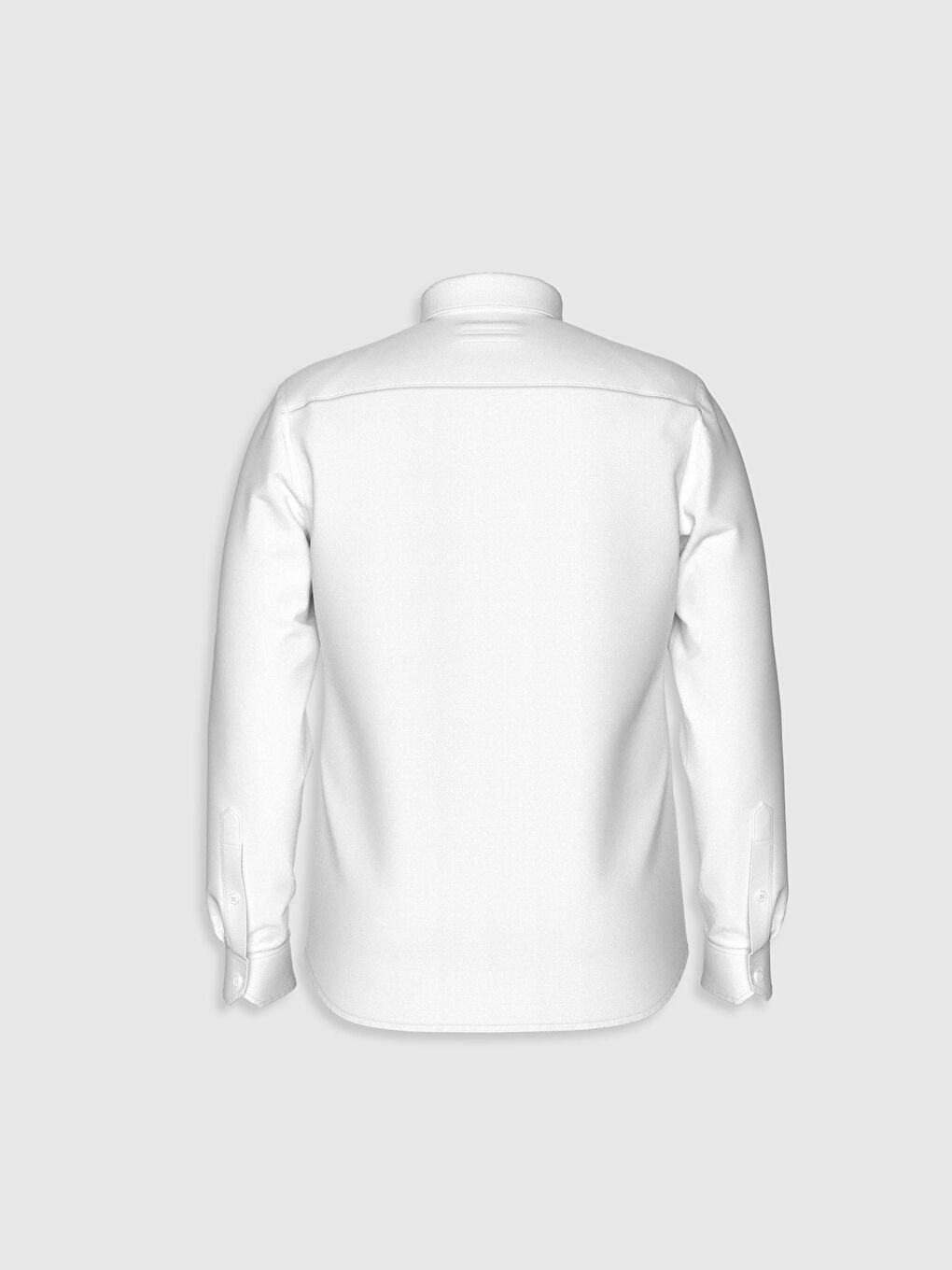 Beyaz Regular Fit Uzun Kollu Oxford Gömlek-3