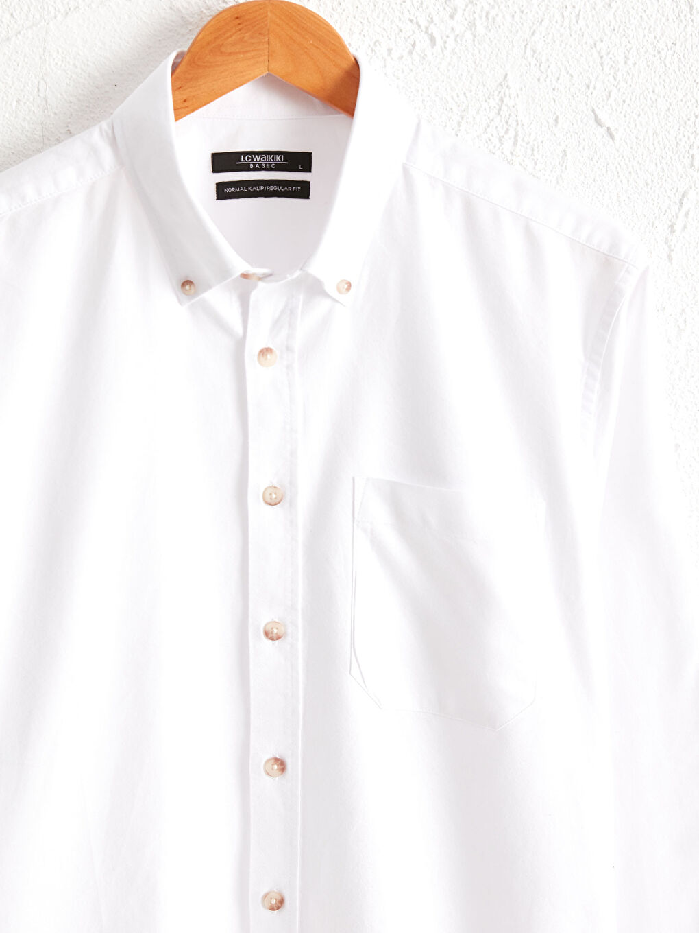 Beyaz Regular Fit Uzun Kollu Oxford Gömlek-5