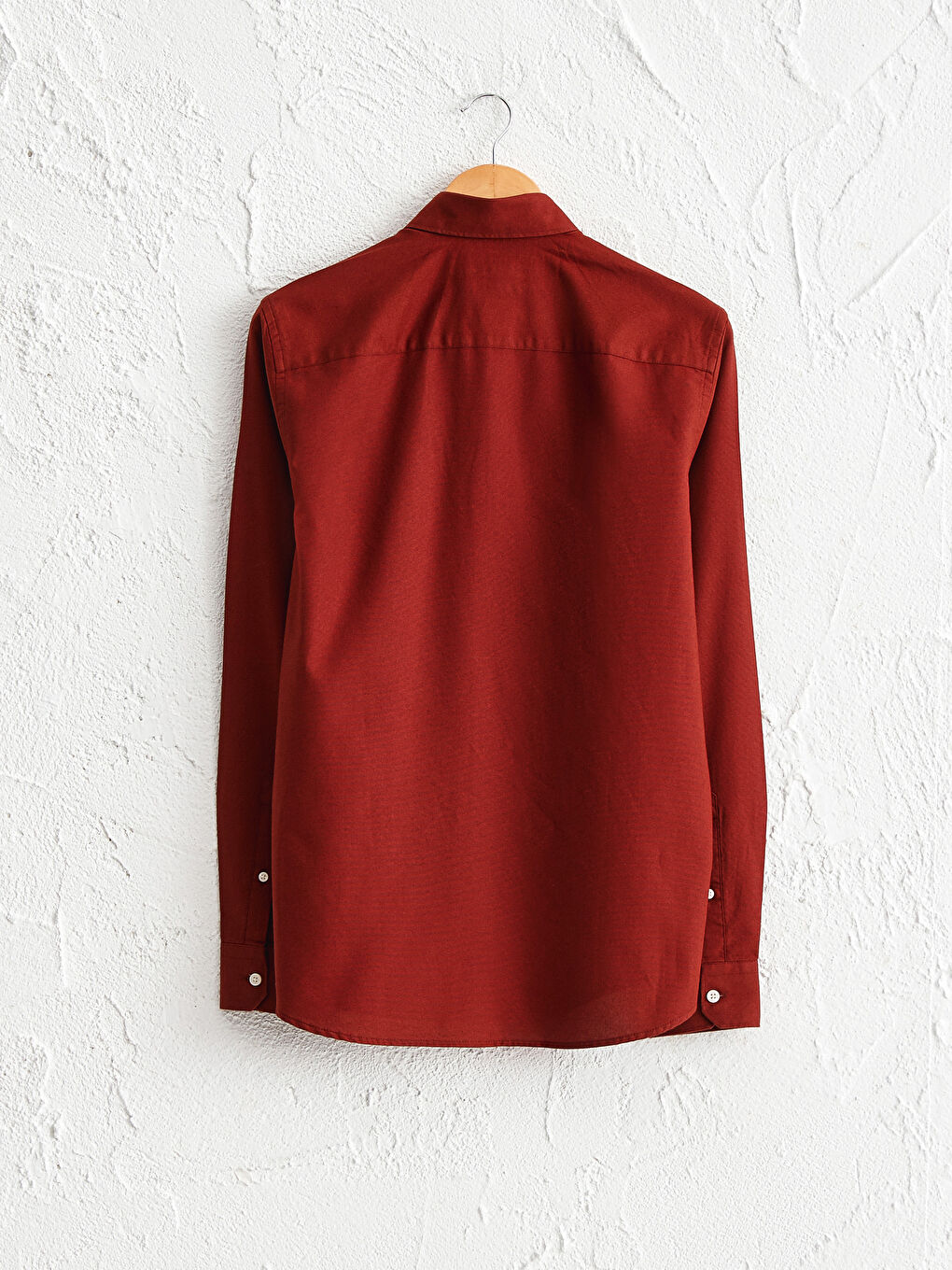 Kahverengi Slim Fit Uzun Kollu Oxford Gömlek-1