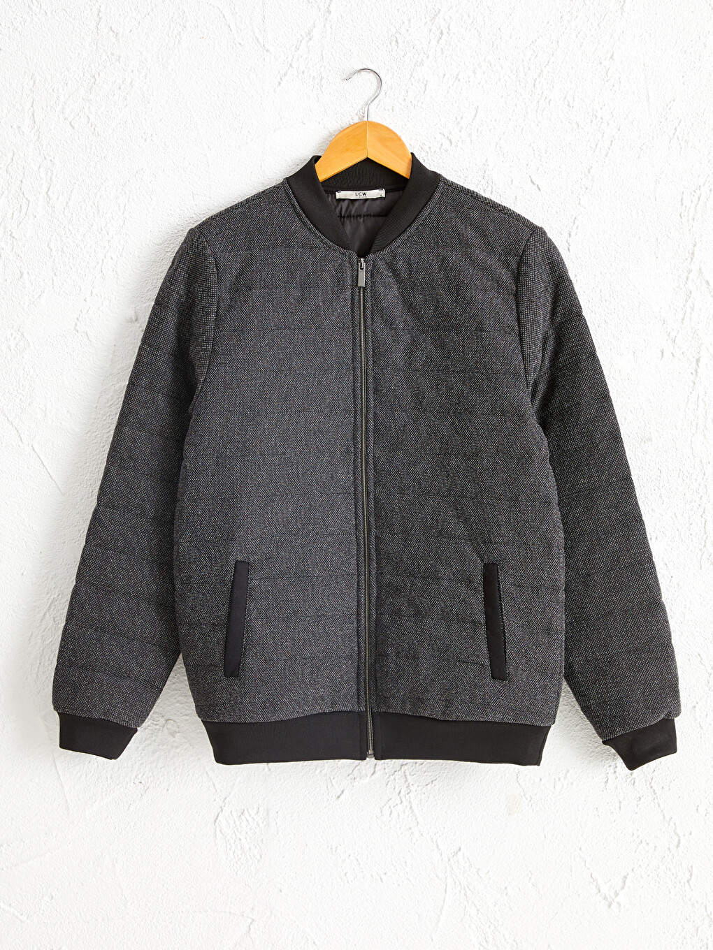 Slim Fit Quilted Bomber Coat