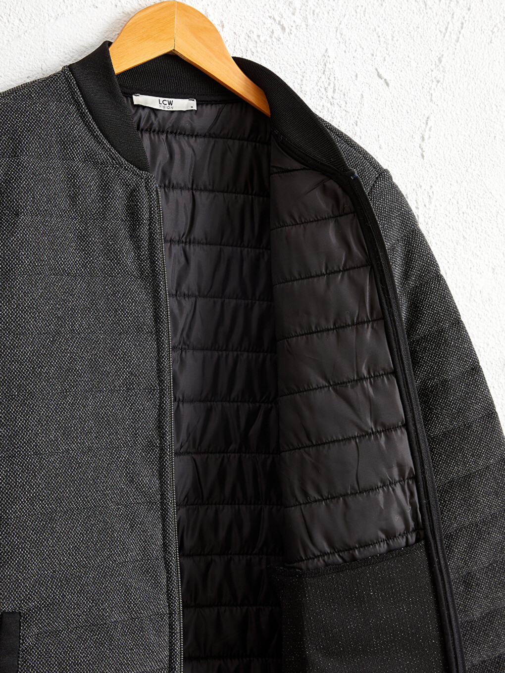 Slim Fit Quilted Bomber Coat-2