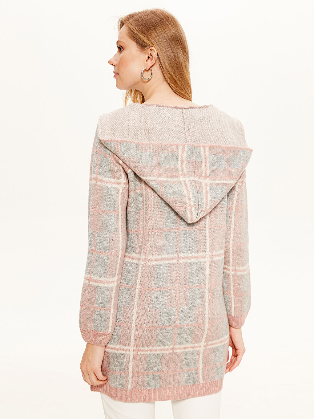 Gri Uzun Kollu Kadın Hırka-3