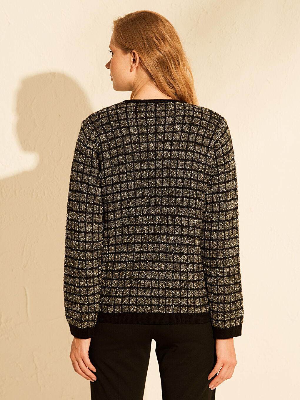 Кардиган с круглым вырезом и длинным рукавом для женщин-2