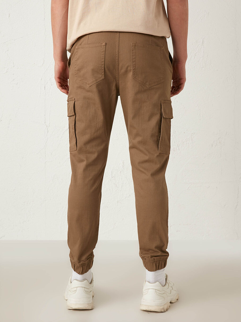 Slim Fit Gabardine Jogger Trousers-4